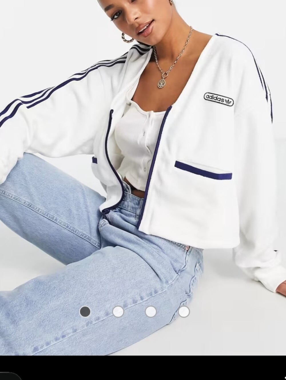 Adidas Originals Towel Crop Oversized Terry Cardi Jacket s